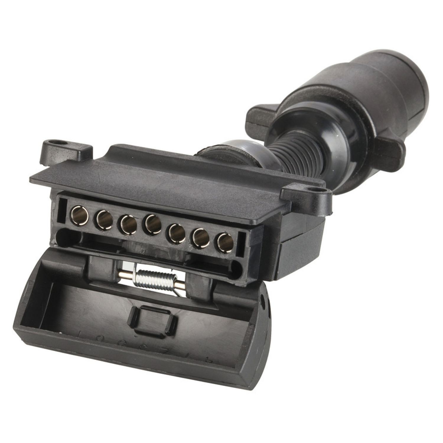 Trailer Adaptor 7 Pin Small Round Plug to 7 Pin Flat Socket Australia
