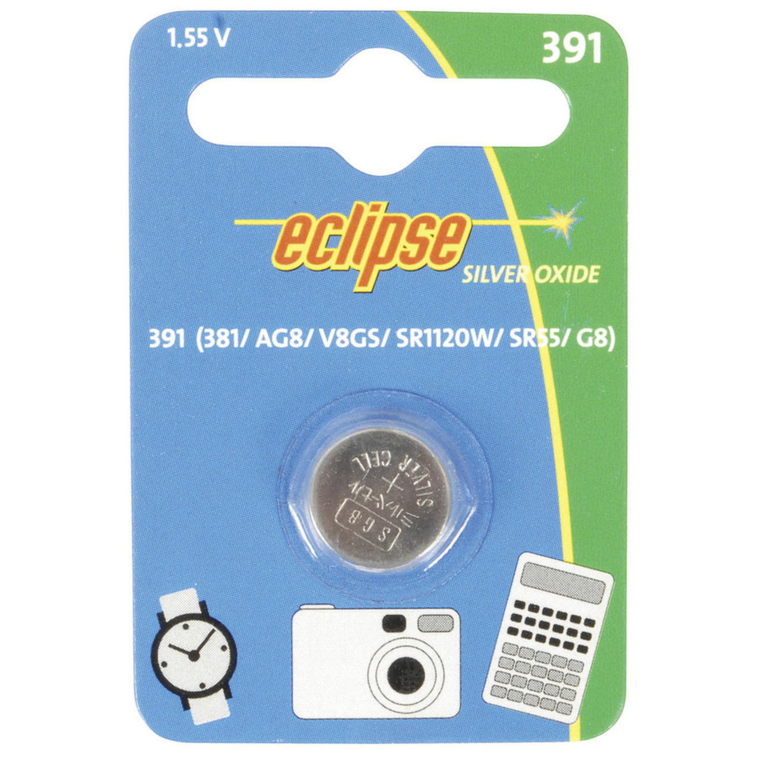 S1121S Silver Oxide 1.5V Watch/Game/Camera Battery (391/381/AG8/V8GS